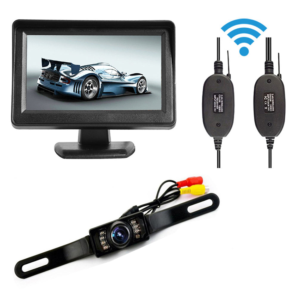 RH-313 4.3-inch 2.4G Wireless Car Backup Monitor with 7 LED Rear View Camera Parking System Kit