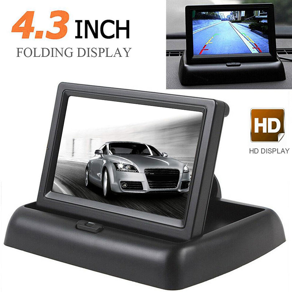 RH-315 4.3-inch Folding Car Backup Monitor with License Plate Backup Camera Set 2.4G Wireless Connection