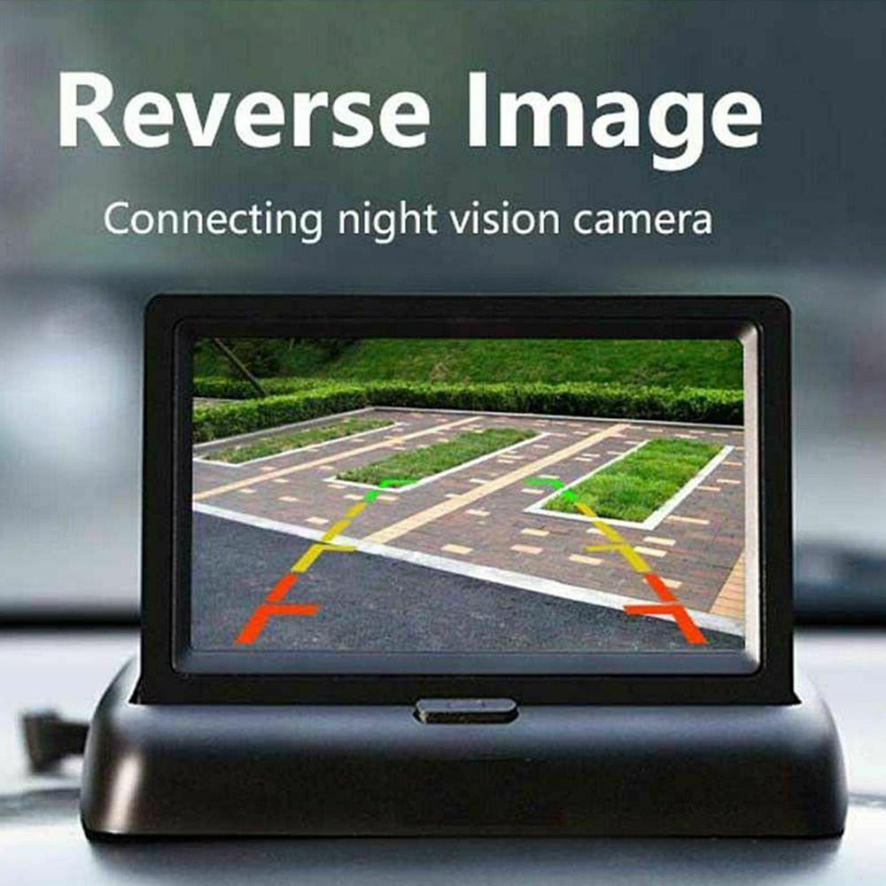 RH-315 4.3-inch Folding Car Backup Monitor with License Plate Backup Camera Set 2.4G Wireless Connection