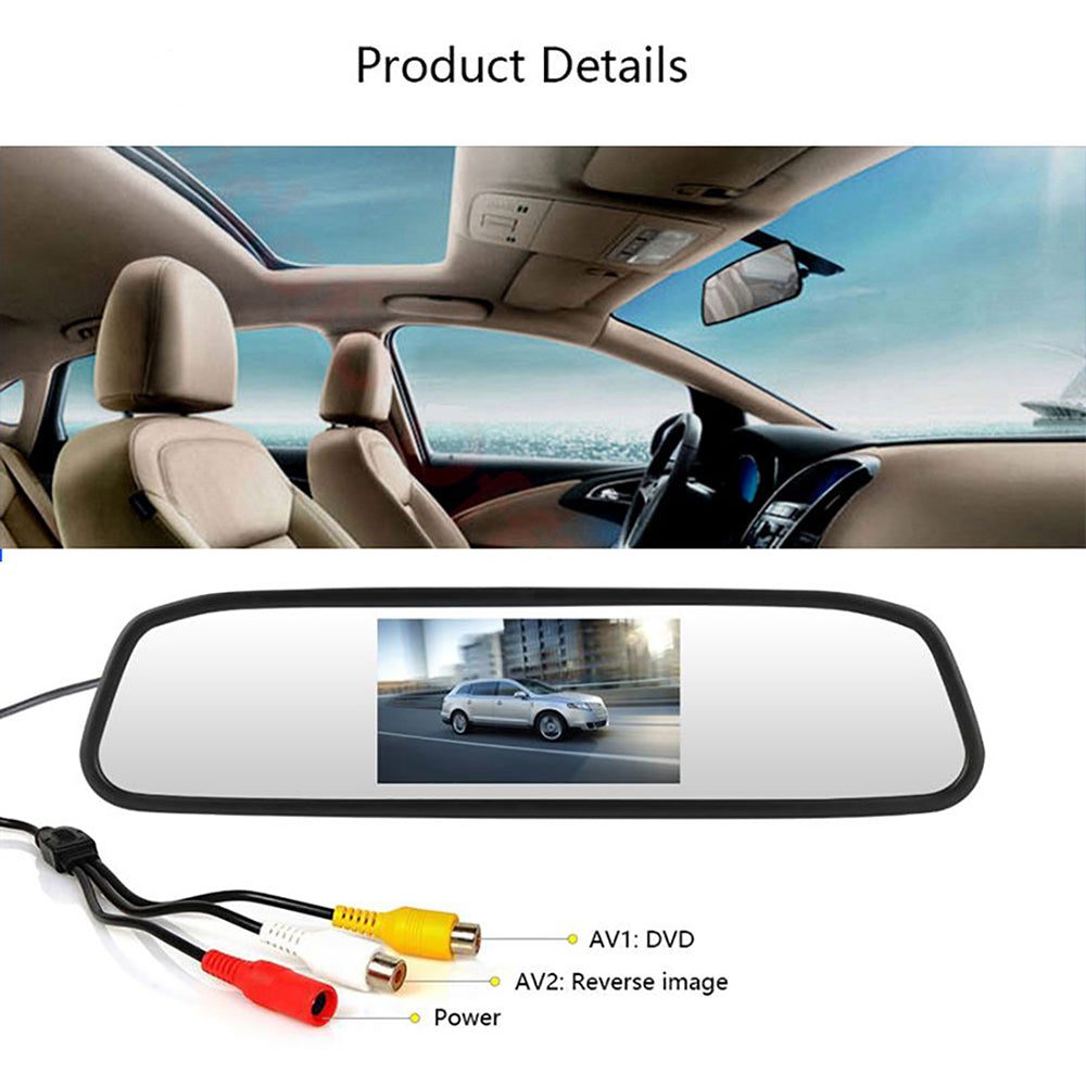 RH-311 4.3-inch Rear View Mirror Display Backup Rear Camera Set Car Auto Parking System Kit