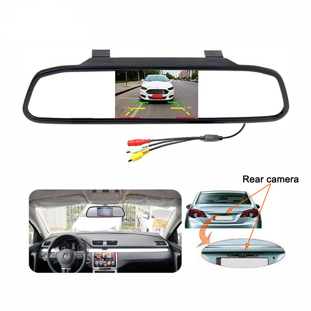 RH-311 4.3-inch Rear View Mirror Display Backup Rear Camera Set Car Auto Parking System Kit