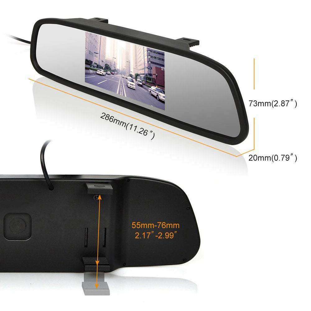 RH-311 4.3-inch Rear View Mirror Display Backup Rear Camera Set Car Auto Parking System Kit