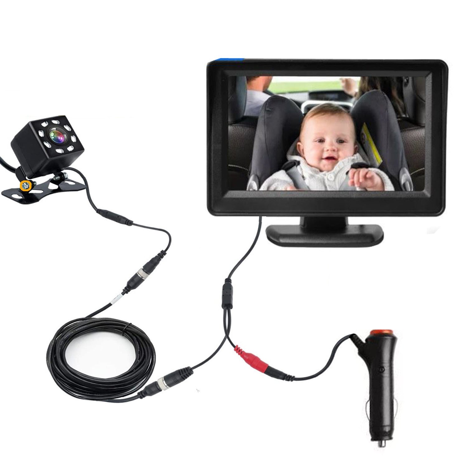 RH-B06 4.3 Inch Baby Safety Monitor Waterproof Night Vision Car Back Seat Camera