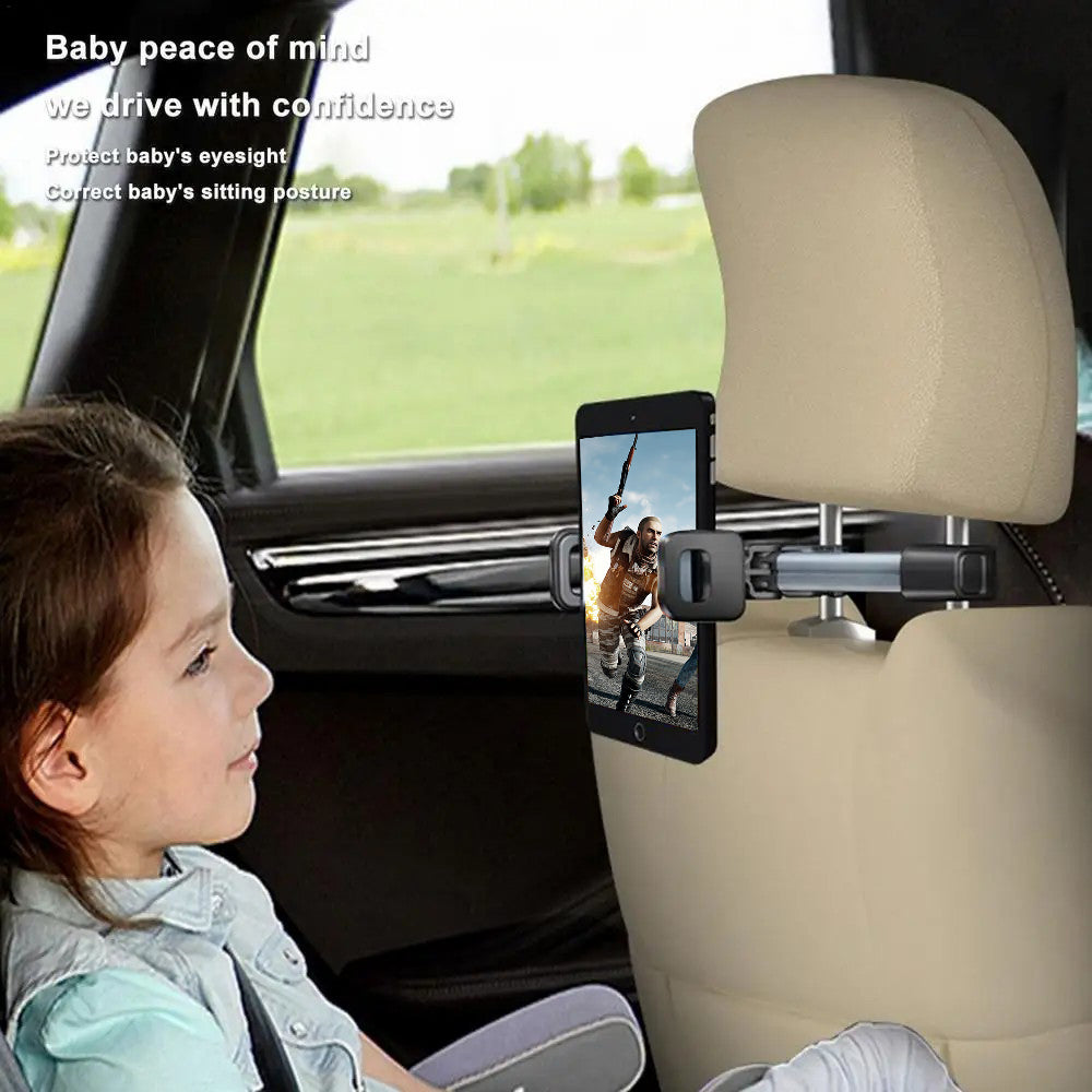 BZ-H5 Car Headrest Backseat Mount Adjustable Telescopic Universal Phone Tablet Car Holder for iPhone 16 / 16 Ultra / 16 Pro / 16 Pro Max