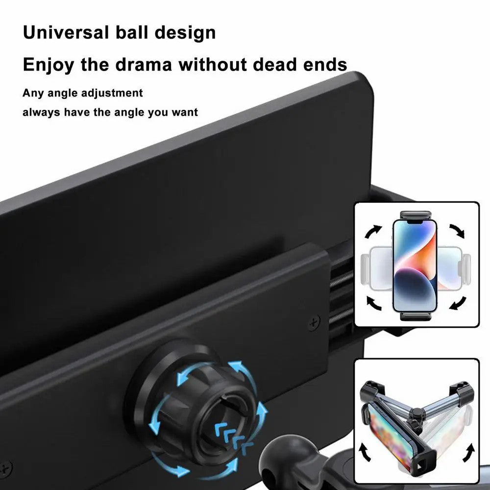 BZ-H5 Car Headrest Backseat Mount Adjustable Telescopic Universal Phone Tablet Car Holder for iPhone 16 / 16 Ultra / 16 Pro / 16 Pro Max
