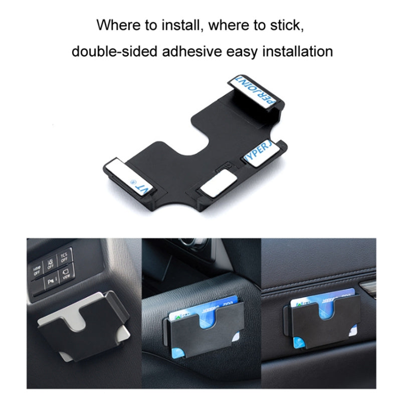 Car Sun Visor Organizer Elastomer Plastic Self Adhesive Card Holder Storage Case