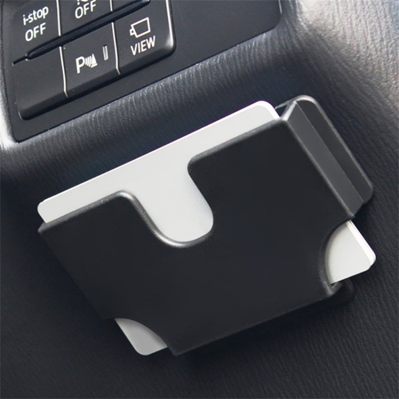 Car Sun Visor Organizer Elastomer Plastic Self Adhesive Card Holder Storage Case