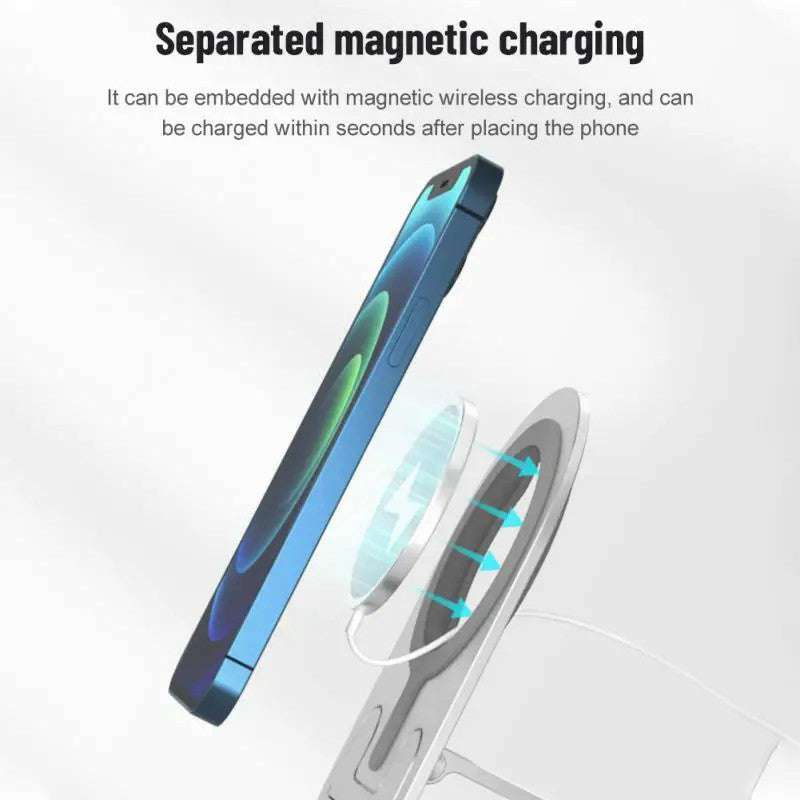 M02 Aluminum Alloy Foldable Phone Tablet Bracket Compatible with MagSafe Charger / iPhone 16 / 16 Ultra / 16 Pro / 16 Pro Max