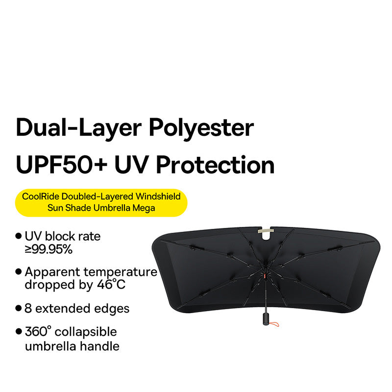 BASEUS CoolRide Series Doubled Layered Car Windshield Sun Shade Umbrella Mega