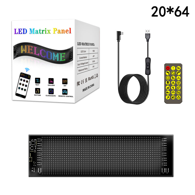 RP1035 102x348mm Waterproof Flexible LED Matrix Panel Bluetooth APP Control Car Sign