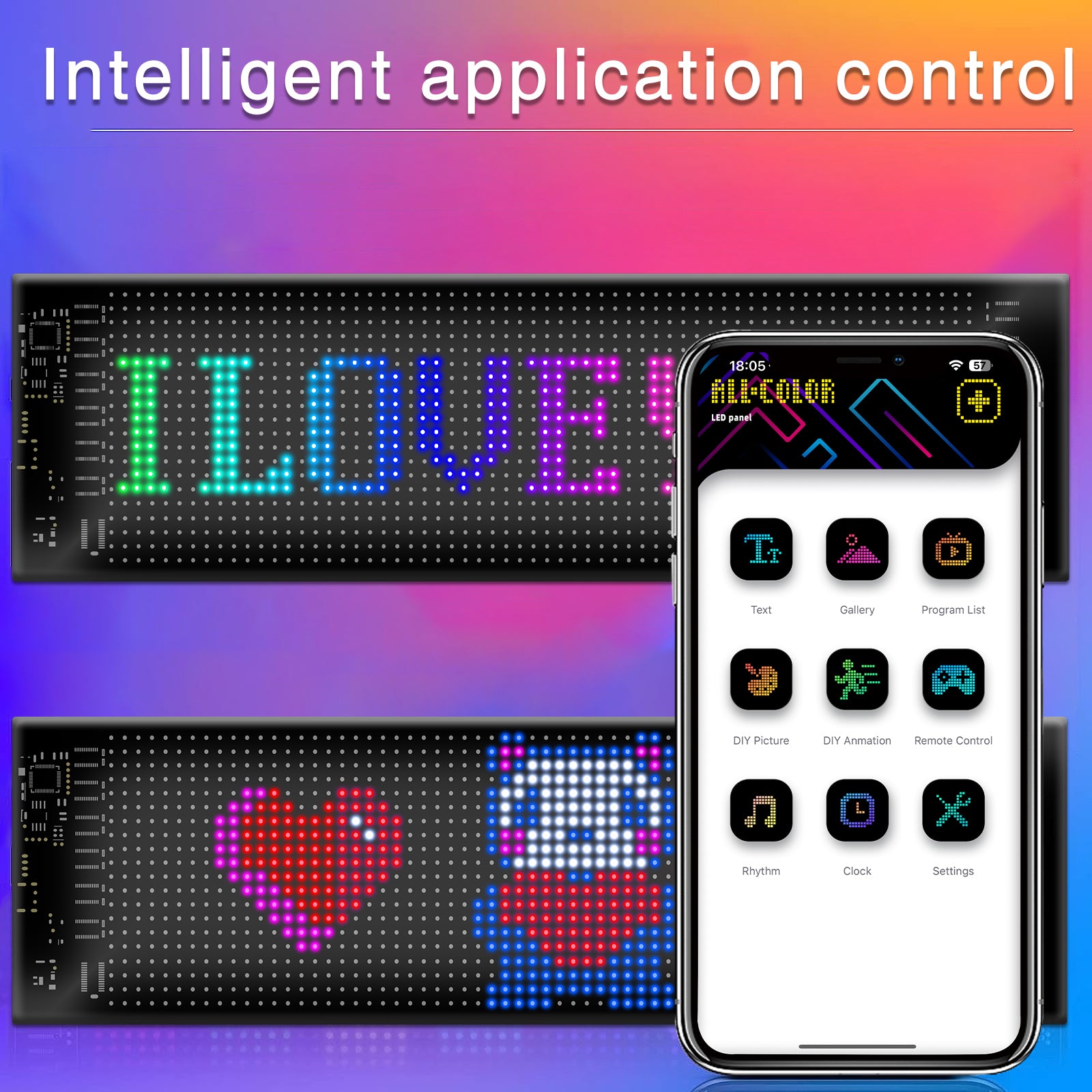 RP1035 102x348mm Waterproof Flexible LED Matrix Panel Bluetooth APP Control Car Sign