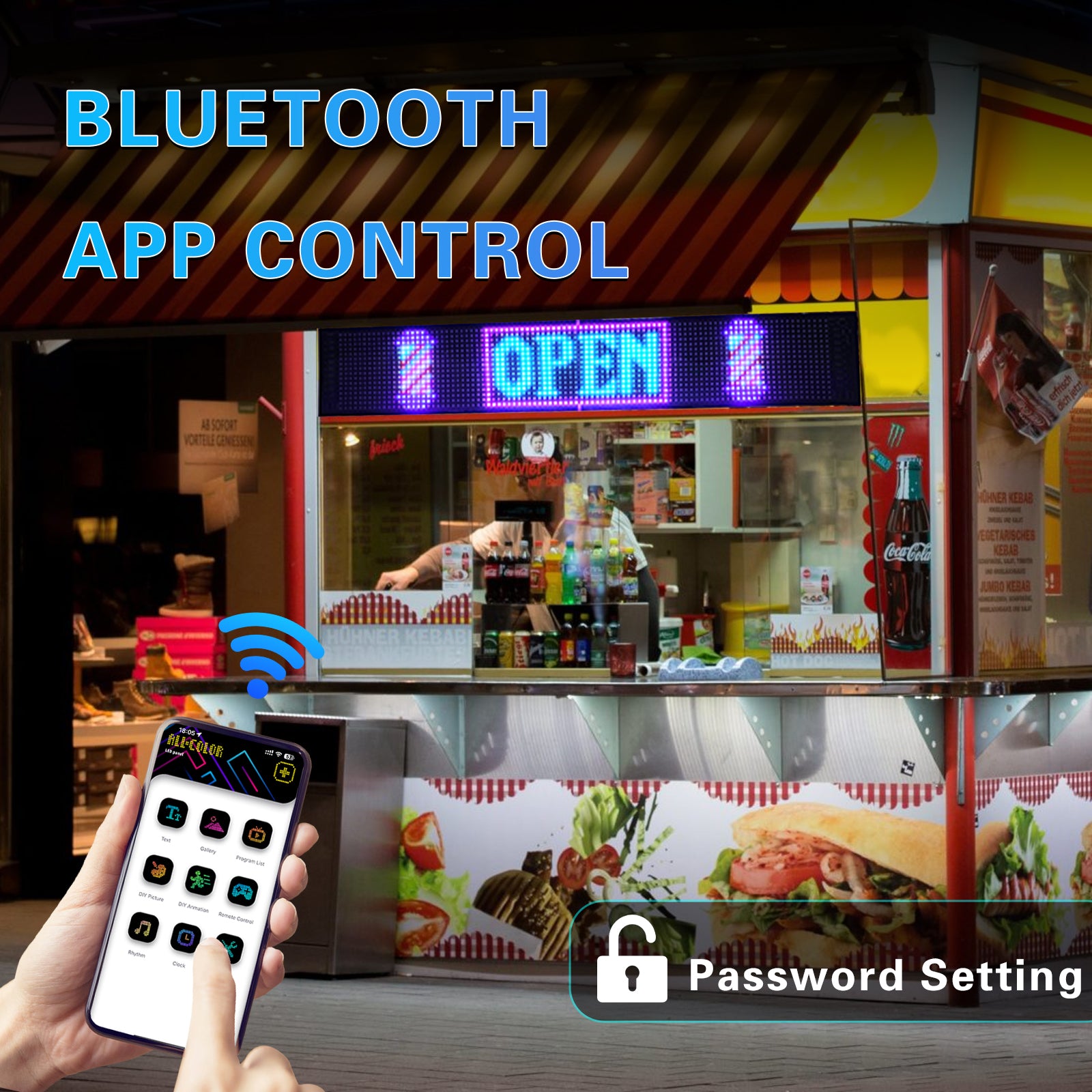 RP1259S 120x595mm LED Matrix Panel Flexible Screen Display Bluetooth APP Control LED Car Sign