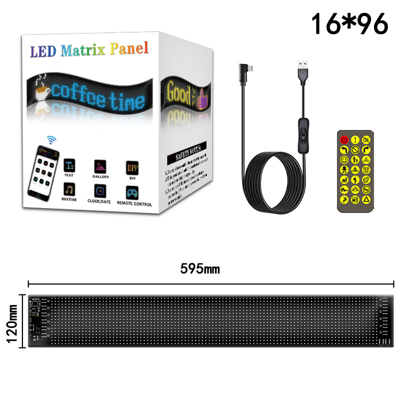 RP1259S 120x595mm LED Matrix Panel Flexible Screen Display Bluetooth APP Control LED Car Sign
