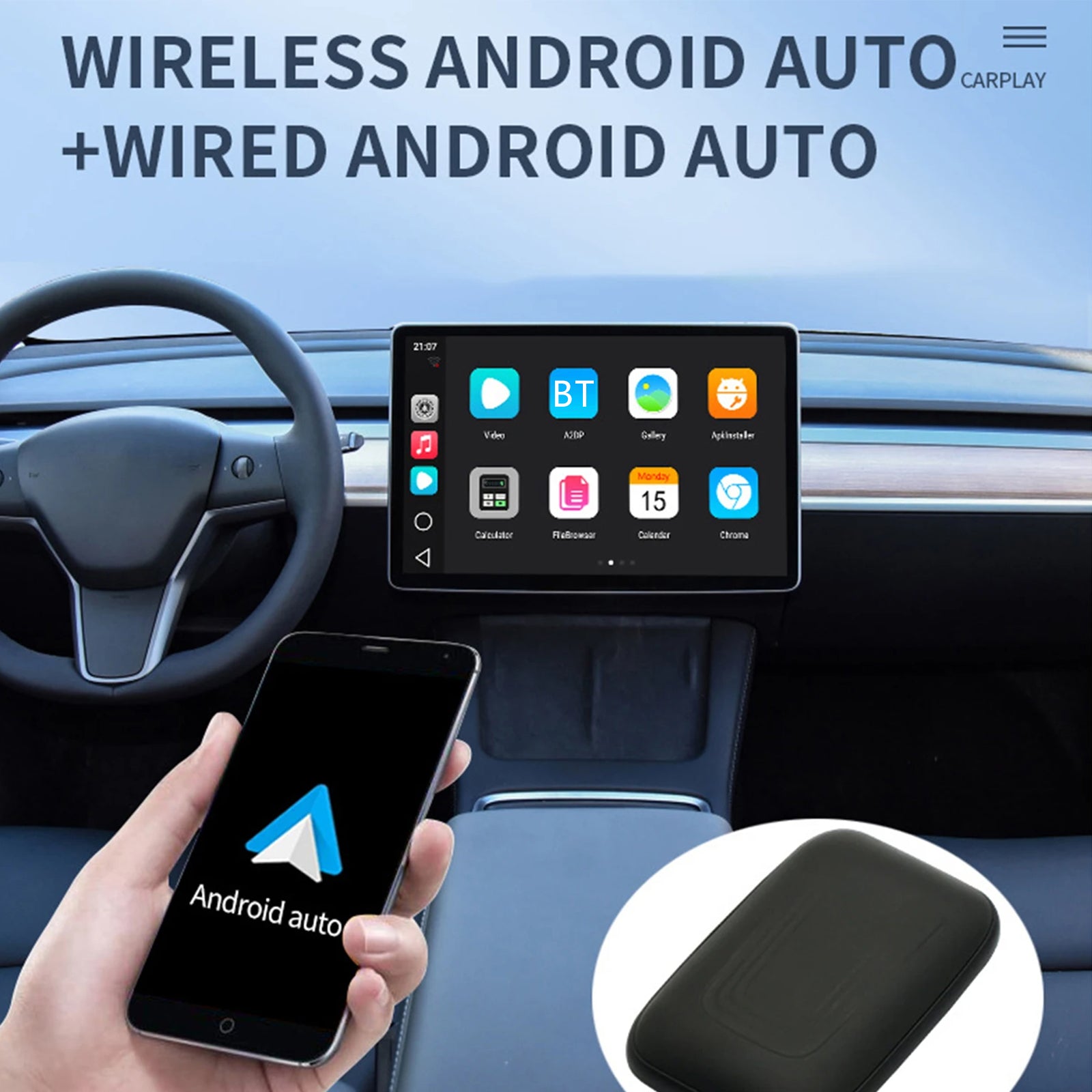 Wireless CarPlay Adapter For Tesla Model 3 / Y / X / S Wireless Adapter Convert Wired to Wireless