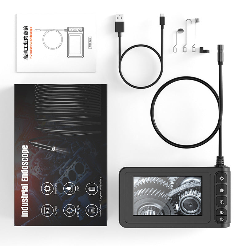 C20 10m Hard Wire 8mm Lens 4.3-inch Screen HD Industrial Endoscope Waterproof Inspection Camera