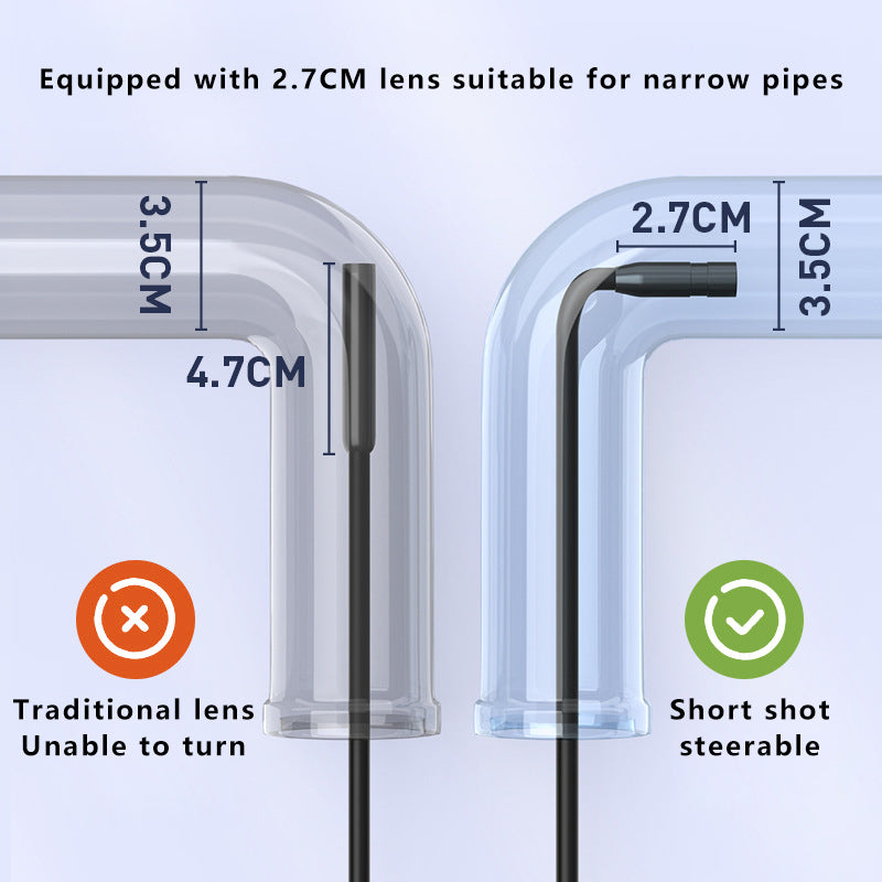 C30-M 10m Hard Wire Inspection Camera 8mm Lens Waterproof LED Drain Pipe Borescope