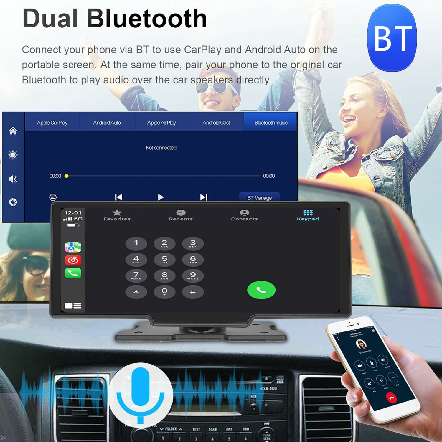 RH-W515 10.26 Inch Touch Screen CarPlay Android Auto Bluetooth Multimedia Player (No DVR)