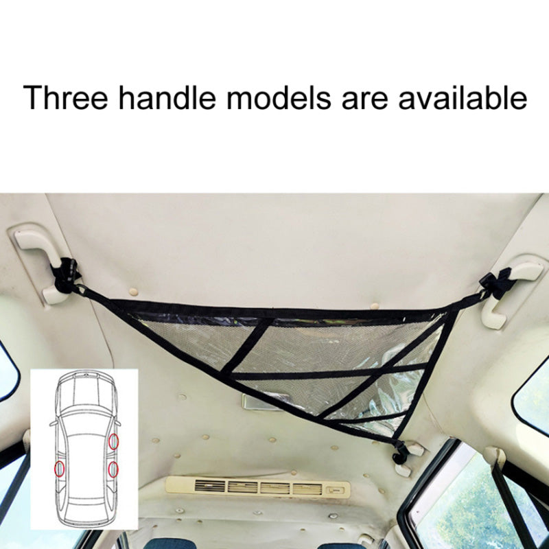 88x59x110cm Car Ceiling Cargo Net Triangle-Shaped Vehicle Ceiling Strong Load-Bearing Pocket