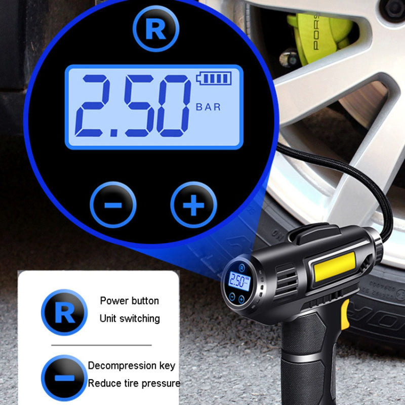 Electric Air Pump Digital Display Wireless Car Motorcycle Tire Inflator