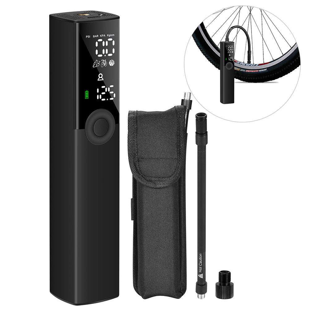 BP188 Aluminum Alloy Air Pump Portable LCD Display Inflator for Motorbike, Bicycles, and Balls