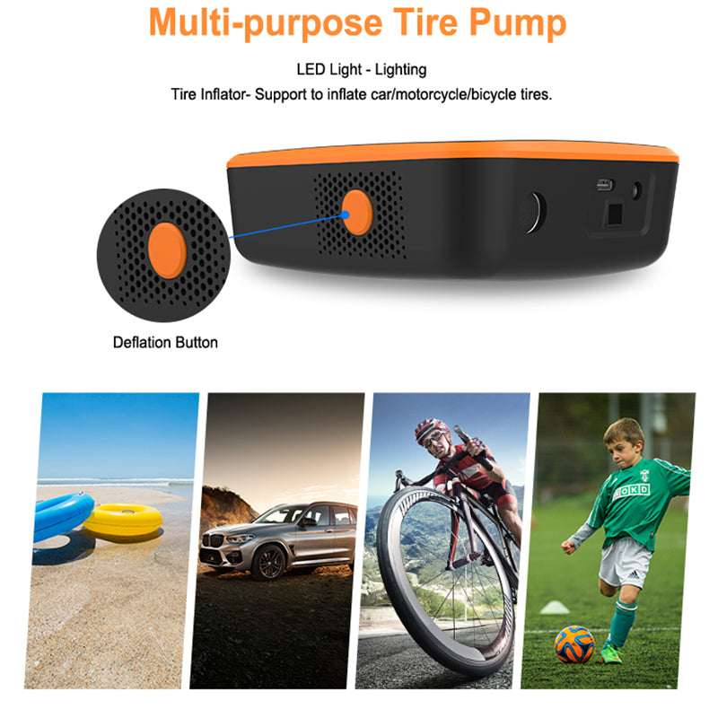 NW01-SP Tire Inflator Portable Air Compressor Air Pump for Car Motorcycle