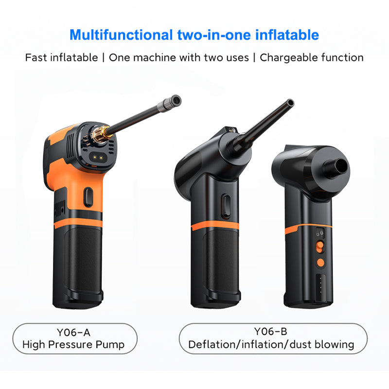Y06 3-in-1 Multi-function Digital Display Electric Air Pump Detachable Dust Blower