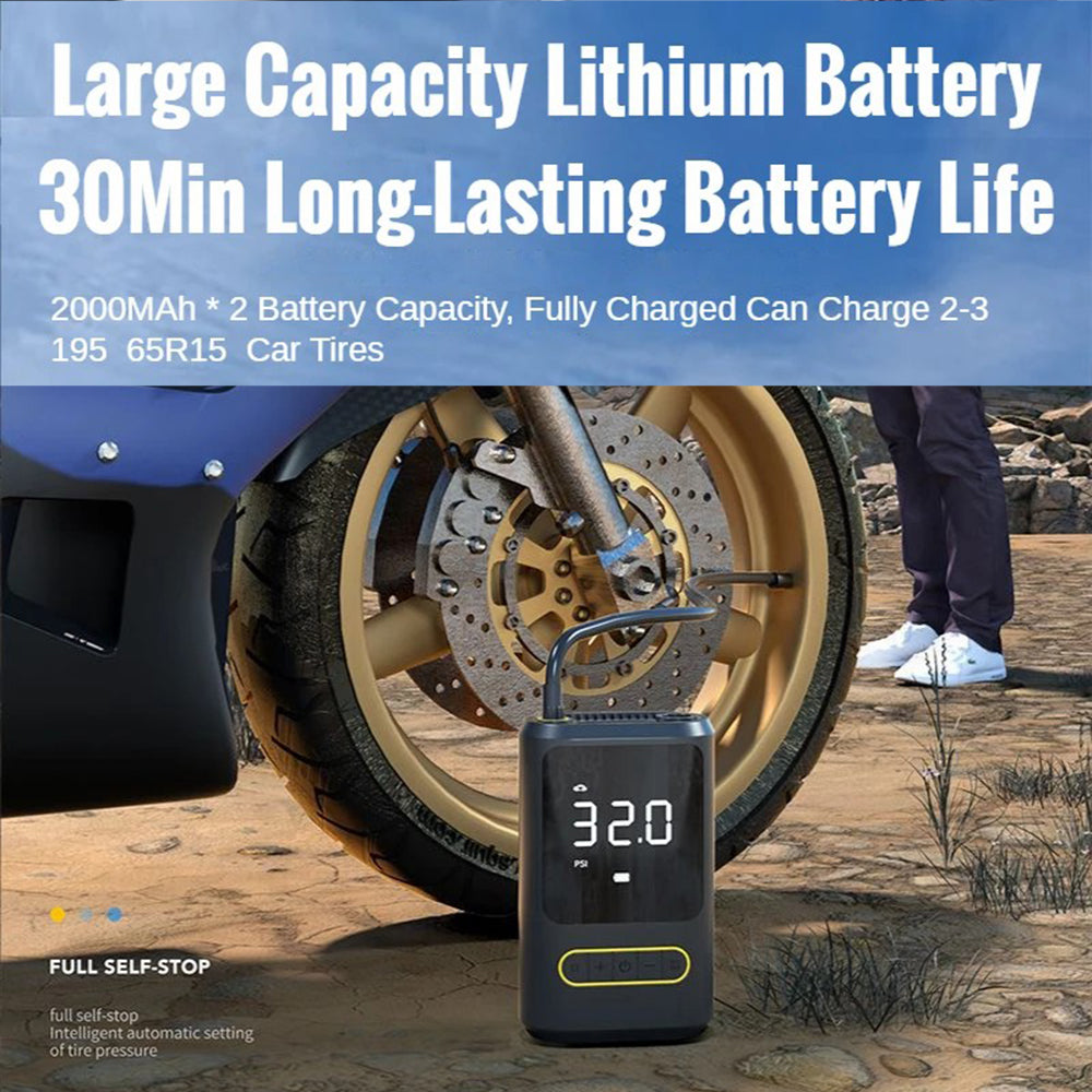 ATJ-8466 17MM Air Cylinder Tire Inflator Air Pump Cellphone Charger Power Bank