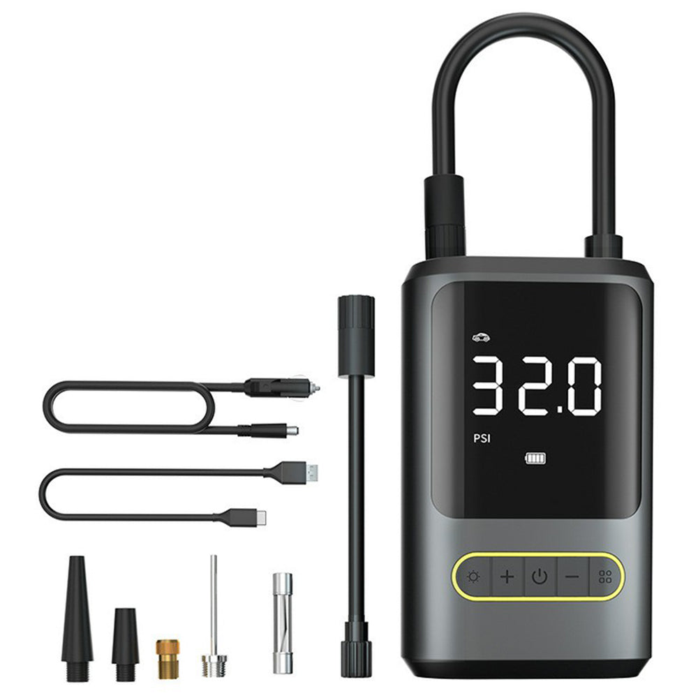 ATJ-8466 19MM Air Cylinder Tire Inflator Air Pump with Power Bank+Cigarette Lighter Interface