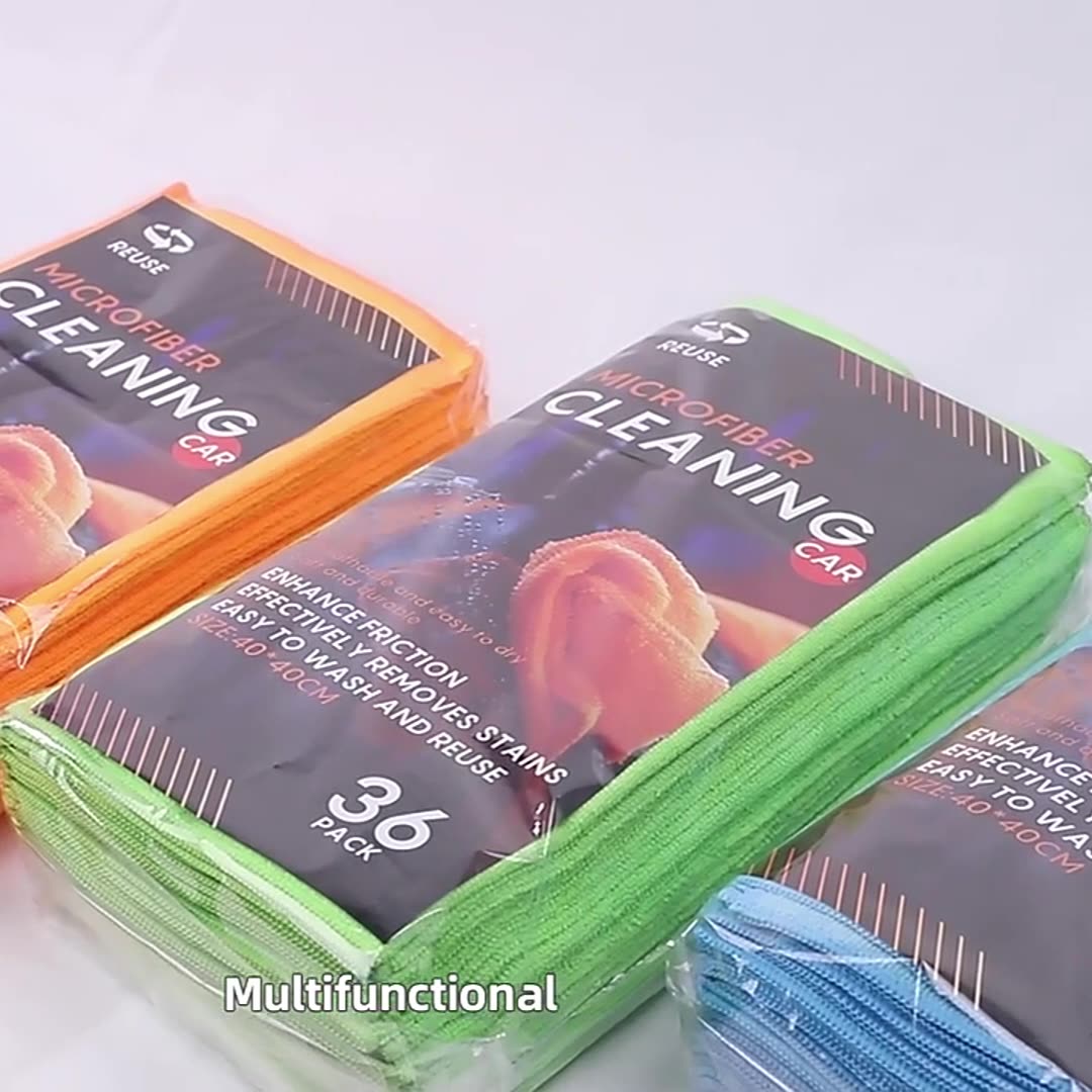 LWMB-004A 30Pcs 30x30cm Super Water Absorption Microfiber Car Washing Towel Kitchen Home Cleaning Cloth