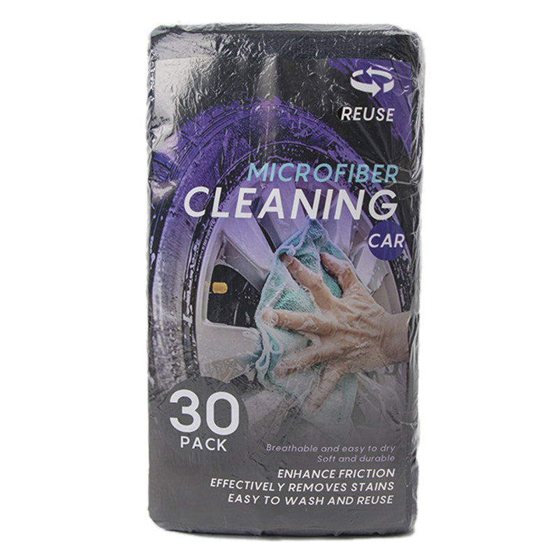 LWMB-004A 30Pcs 30x30cm Super Water Absorption Microfiber Car Washing Towel Kitchen Home Cleaning Cloth