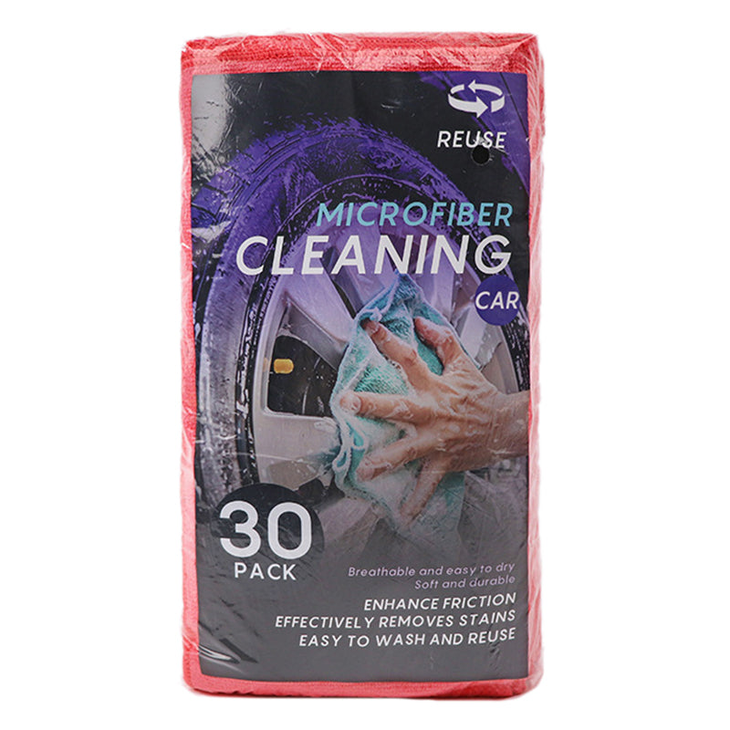 LWMB-004A 30Pcs 30x30cm Super Water Absorption Microfiber Car Washing Towel Kitchen Home Cleaning Cloth