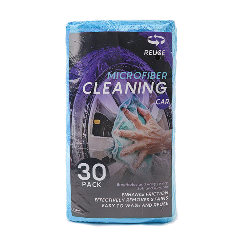 LWMB-004A 30Pcs 30x30cm Super Water Absorption Microfiber Car Washing Towel Kitchen Home Cleaning Cloth