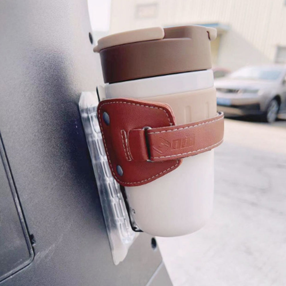 ODI Bike Mount Water Bottle Holder Genuine Cow Leather Bottle Cage, with Traceless Sticker