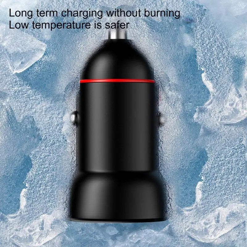P3 100W Fast Charging Type-C+USB Car Charger with 3-in-1 Cable for Apple / Huawei / Xiaomi