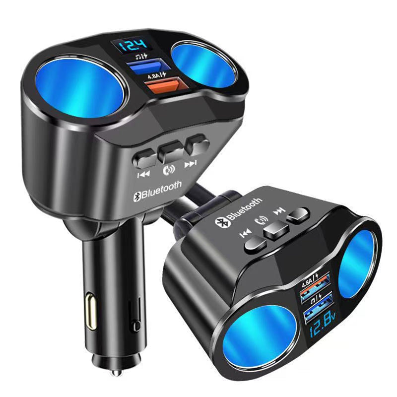A9 Wireless in-Car Bluetooth FM Transmitter Rotatable Radio Adapter MP3 Player 4.8A USB Car Charger for 12-24V Car