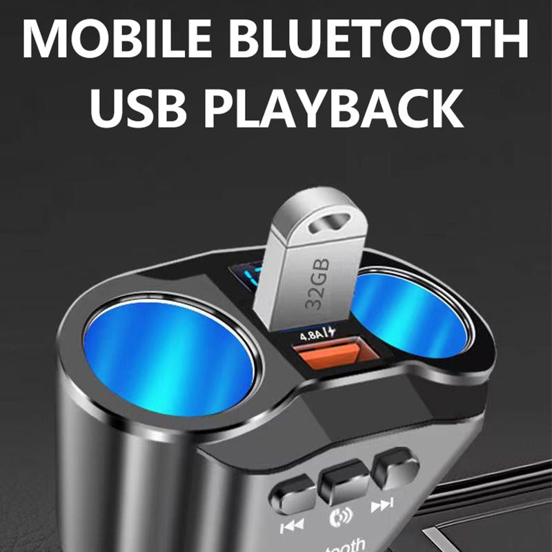 A9 Wireless in-Car Bluetooth FM Transmitter Rotatable Radio Adapter MP3 Player 4.8A USB Car Charger for 12-24V Car