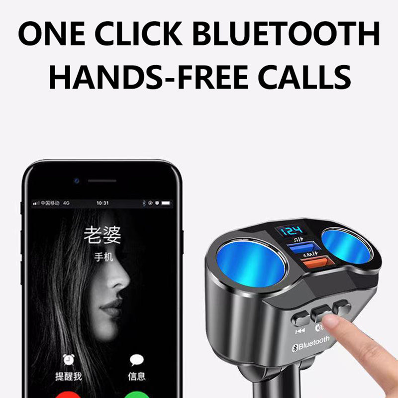 A9 Wireless in-Car Bluetooth FM Transmitter Rotatable Radio Adapter MP3 Player 4.8A USB Car Charger for 12-24V Car