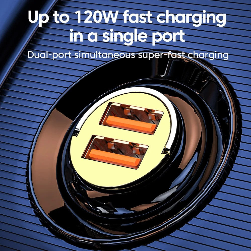 G22S 240W Fast Charging Type-C+USB Car Charger 12V-24V Dual Port Cigarette Lighter Adapter