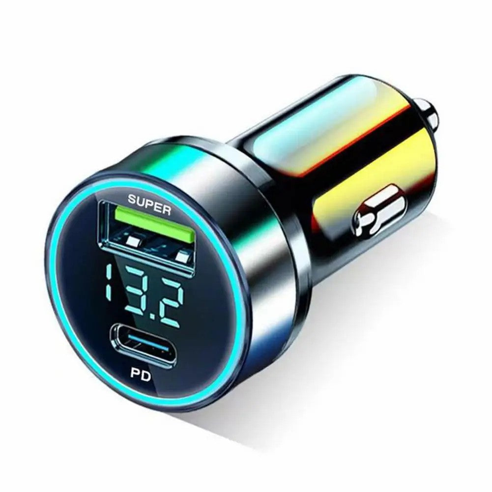 D3-PD 120W USB+Type-C Fast Car Charger Power Adapter for Cell Phone, Tablet, Camera