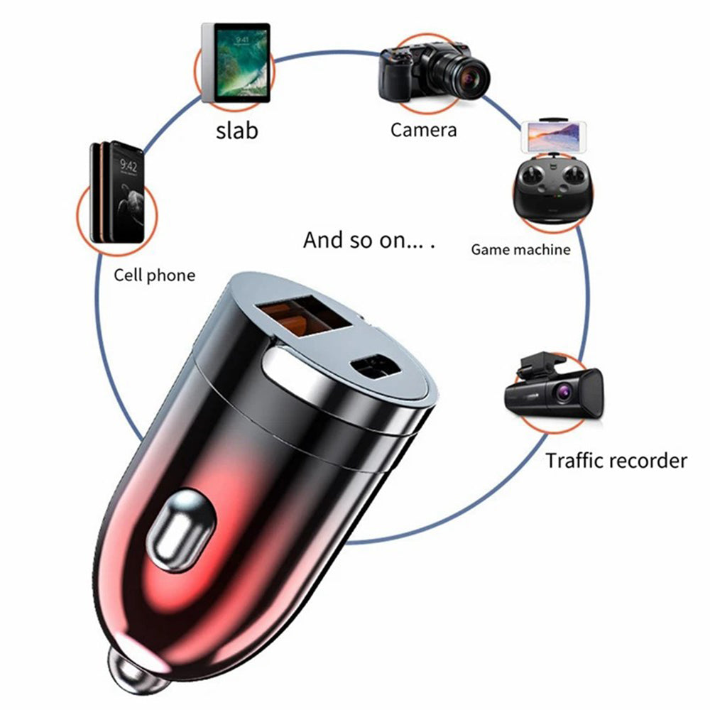 G20JB M100W+PD 20W Car Charger with PD Fast Charging Cable Dual Port Phone Charging Adapter for 12-24V Car