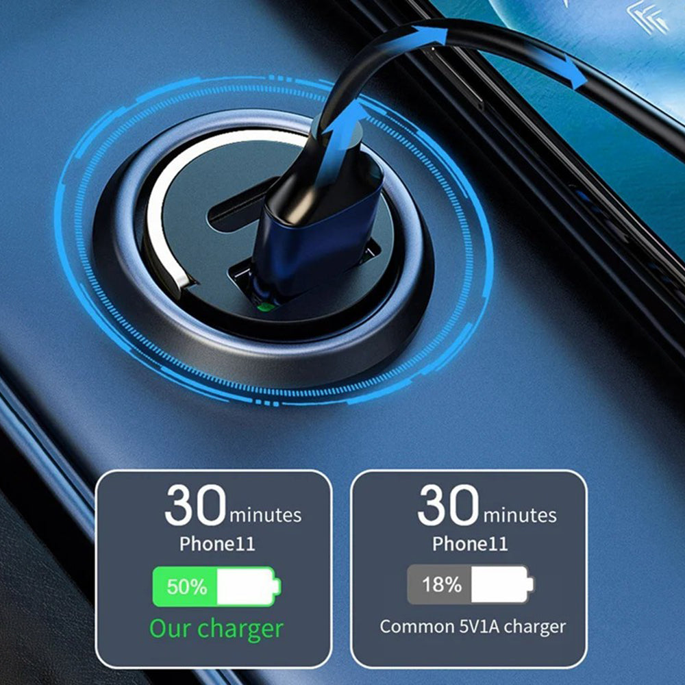 G20JB M100W+PD 20W Car Charger with PD Fast Charging Cable Dual Port Phone Charging Adapter for 12-24V Car