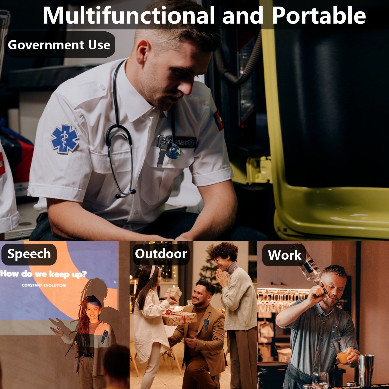 L7 WiFi Outdoor Sports Conference Video Recording Camera WiFi 1080P HD Night Vision Camera