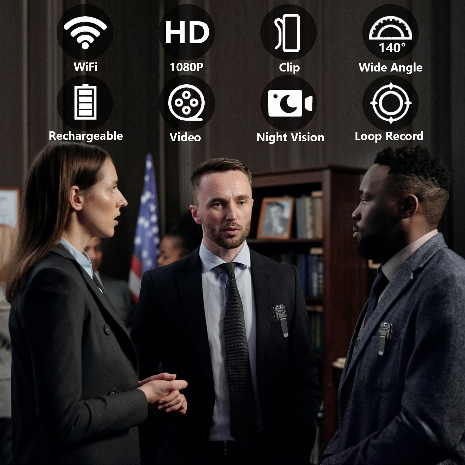 L7 WiFi Outdoor Sports Conference Video Recording Camera WiFi 1080P HD Night Vision Camera