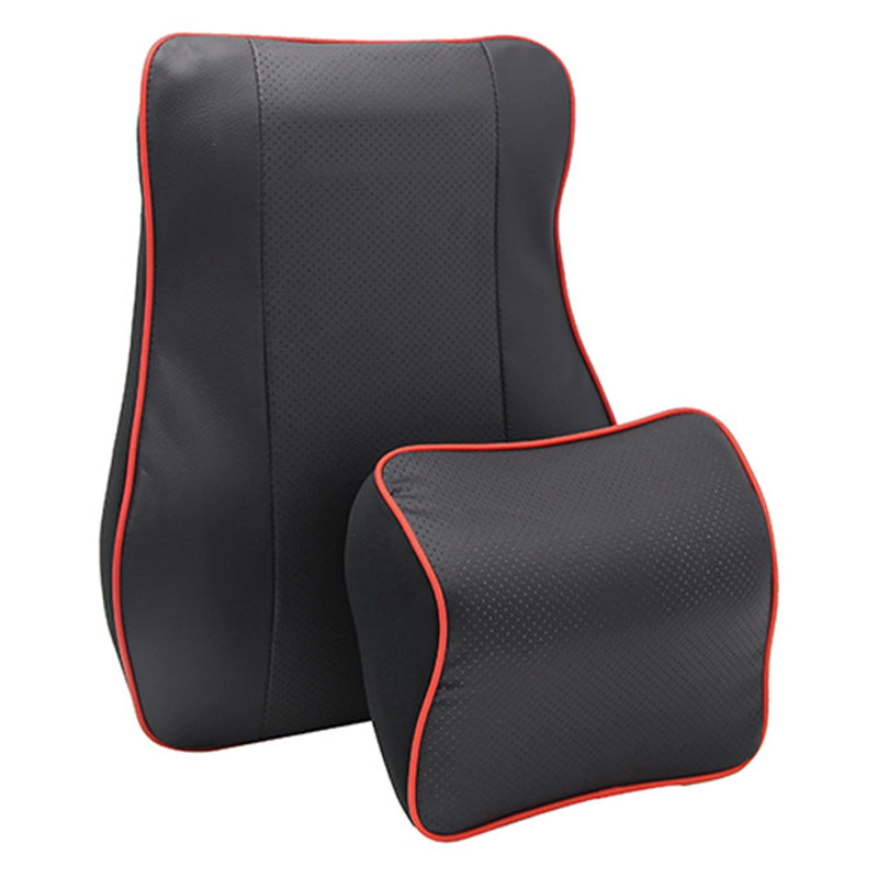 Car Headrest Memory Foam Breathable Car Neck Pillow + Back Cushion Lumbar Support