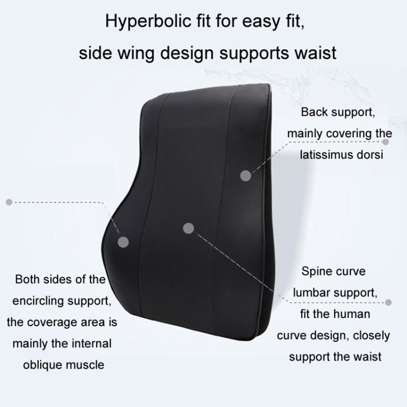 Car Headrest Memory Foam Breathable Car Neck Pillow + Back Cushion Lumbar Support