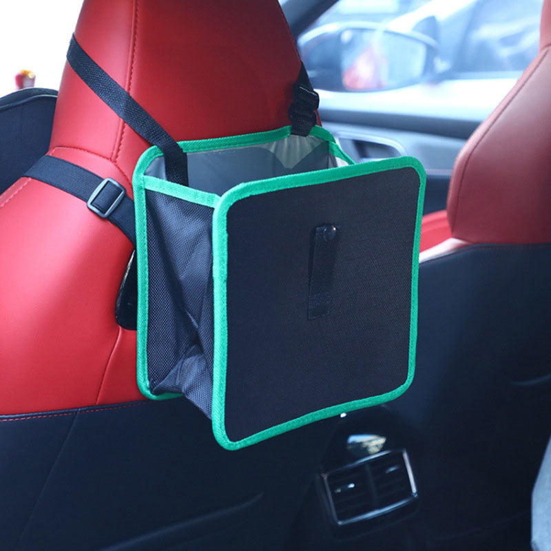 Car Trash Holder Storage Bag Foldable Car Seat Back Oxford Cloth Trash Bin