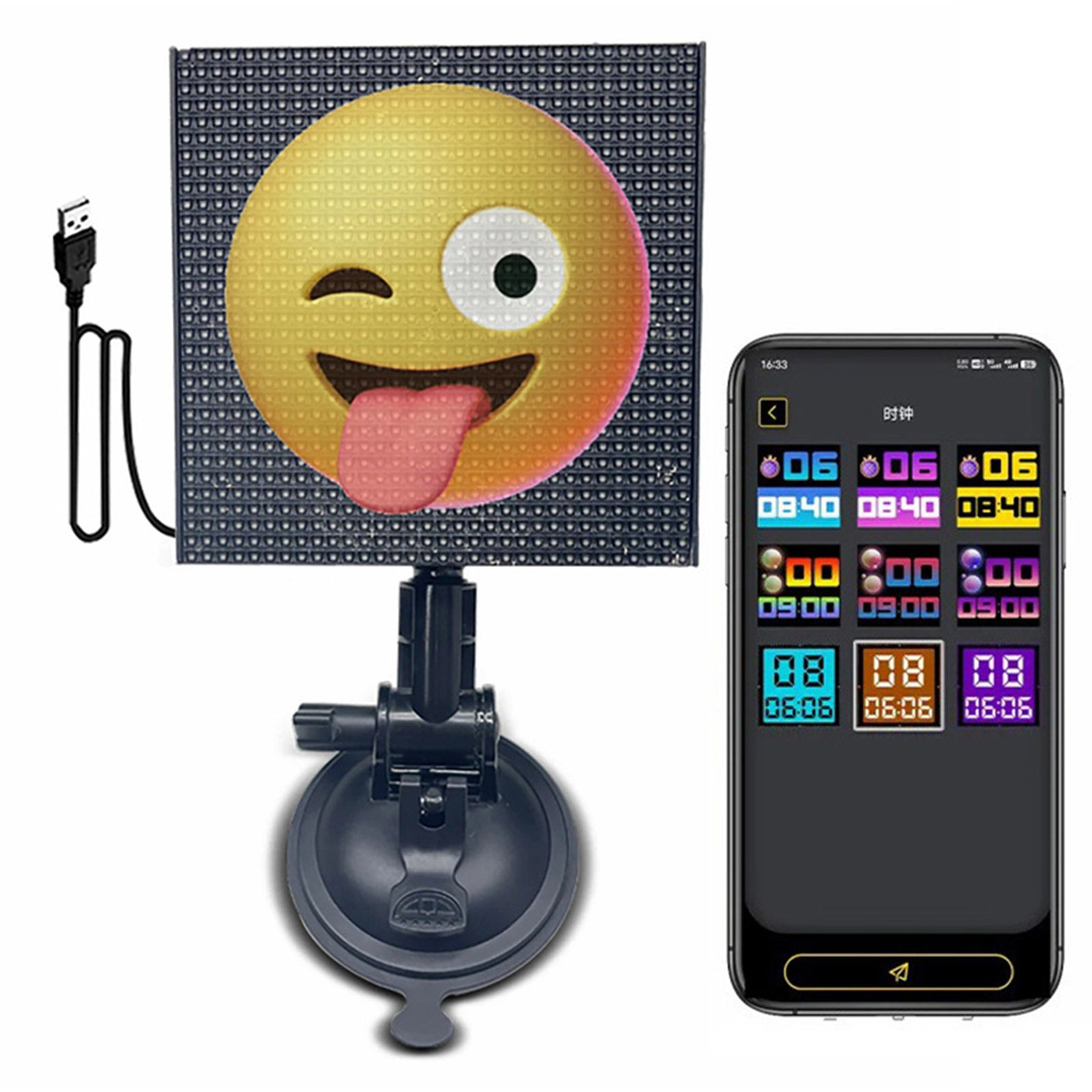 HCZ-01 Car LED Image Display Screen Bluetooth App Control Car Rear Window Message Board