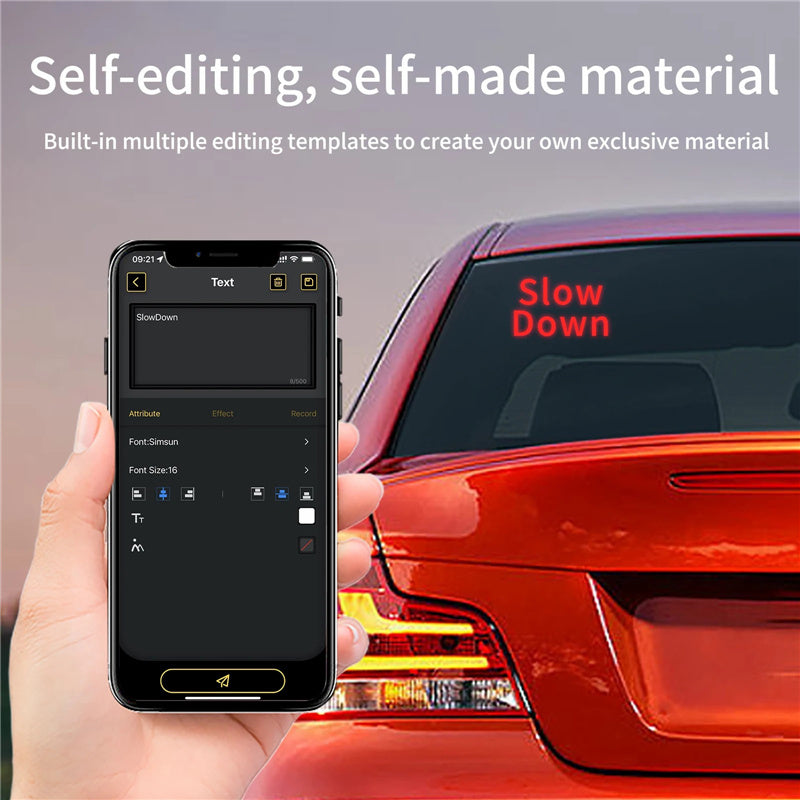 HCZ-01 Car LED Image Display Screen Bluetooth App Control Car Rear Window Message Board