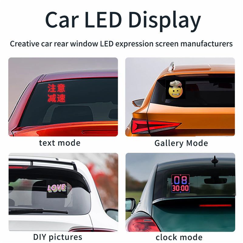 HCZ-01 Car LED Image Display Screen Bluetooth App Control Car Rear Window Message Board