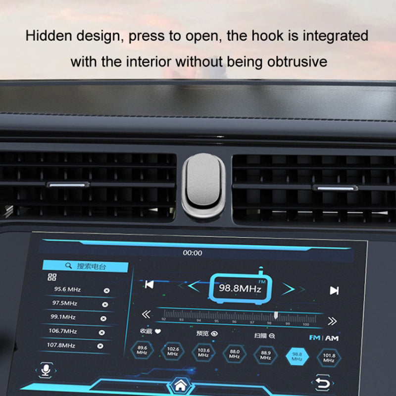 2PCS Car Mini Hook Adhesive Metal Hanger for Key, Purse, Headphone, Charging Cable